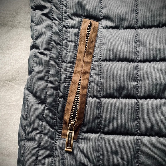 Johnston & Murphy Navy Vest w Brown Suede Trim - Picture 2 of 7